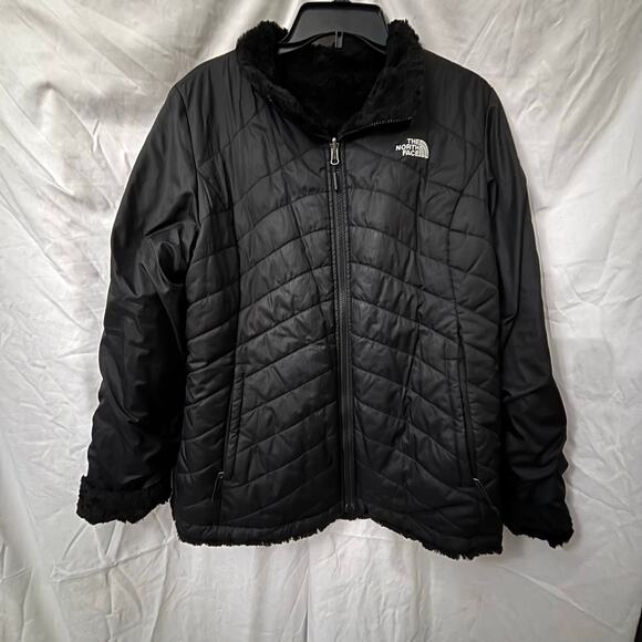 The North Face Women’s XL Jacket Black Quilted Full Zip Fleece Lined Winter Coat - Picture 1 of 4